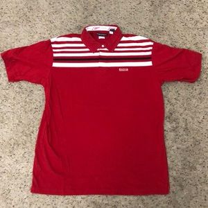 Mens 2XL VTG  Enyce Red striped Polo Golf Shirt